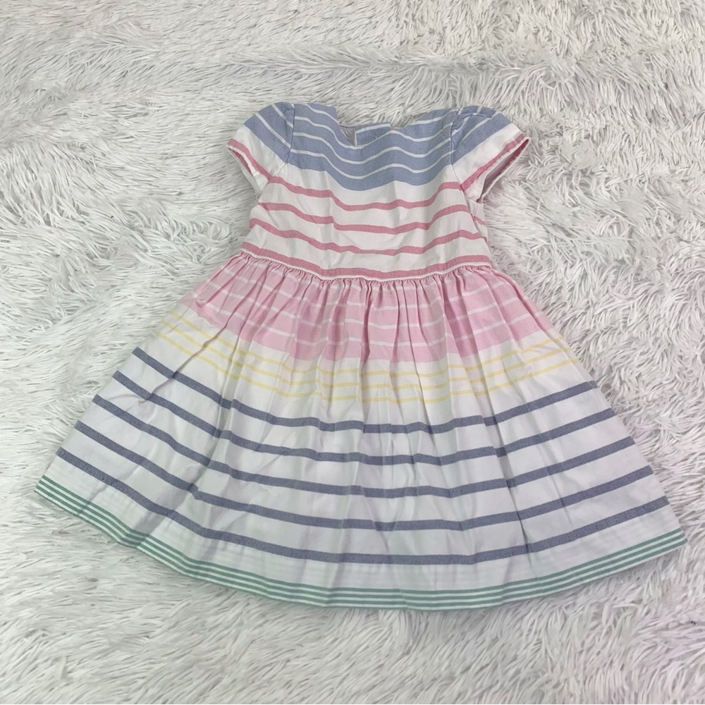 Polo Ralph Lauren cap sleeve Multicolor striped fit & flare Dress‎